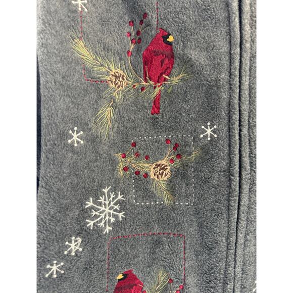 Vintage Croft Barrow Cardinal Fleece Womens Full Zip Size XL Gray  Embroidered - Picture 3 of 7